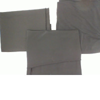 Set of 3 black window curtains