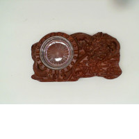 Dragon-shaped carved wooden cigarette ashtray