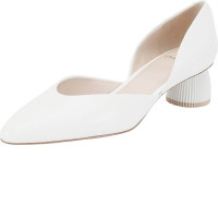 Weiss Leder pumps, white women's high heels 