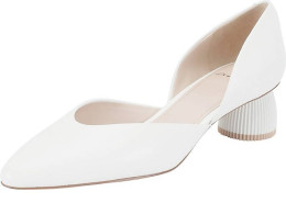 Weiss Leder pumps, white women's high heels 