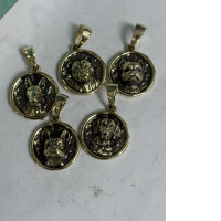  Set of 5 dog pendants, material BRASS