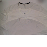 Set of 3 Women's white short-sleeved round neck t-shirt