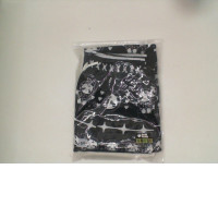 Black panda print long pants 