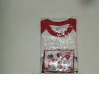  White round neck t-shirt with blue stripes and black pattern  Size XL