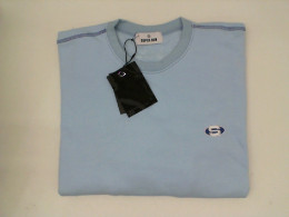 SUPER SUN Women's light blue round neck long sleeve sweater