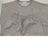 Men's gray round neck t-shirt and shorts set 