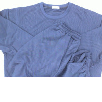 Men's blue round neck long sleeve sweater and long pants set 