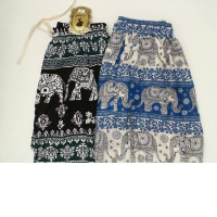 Set of 2 Black and blue elephant pattern pants 