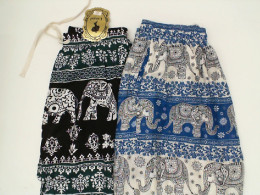 Set of 2 Black and blue elephant pattern pants 