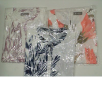 Set of 3 Women's Chinese collar shirt with floral pattern 