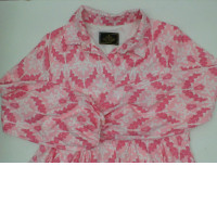 Women's short pink patterned dress 