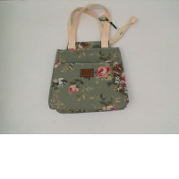 Green thermal tote bag with floral pattern Green thermal tote bag with floral pattern