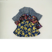 Set of 3 Wide-brimmed hat with pattern 