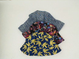 Set of 3 Wide-brimmed hat with pattern 