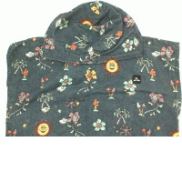 Blue sleeveless hooded jacket with pattern Blue sleeveless hooded jacket with pattern