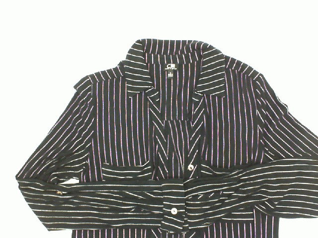 Black long-sleeved shirt with white stripes Black long-sleeved shirt with white stripes