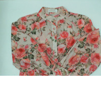 Women's pink long dress with pink floral pattern Women's pink long dress with pink floral pattern