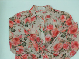 Women's pink long dress with pink floral pattern Women's pink long dress with pink floral pattern