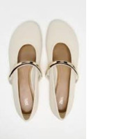 ZARA BALLERINAS WITH METAL STRAP - White 