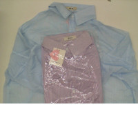 Set of 2 Blue long-sleeved shirt with white stripes Set of 2 Blue long-sleeved shirt with white stripes