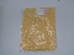 Yellow long-sleeved shirt with white stripes 
