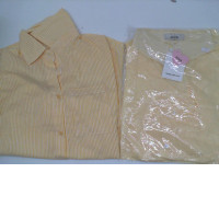 Set of 2 Yellow long-sleeved shirt with white stripes Set of 2 Yellow long-sleeved shirt with white stripes