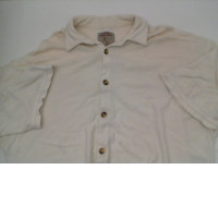 Men's white collared shirt with buttons 