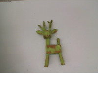 Green wooden toy deer 