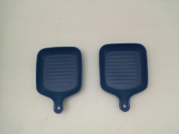 Set of 2 Blue pan shaped dessert plate Set of 2 Blue pan shaped dessert plate