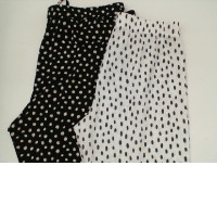 Set of 2 Black pants with white polka dots and white pants with black polka dots