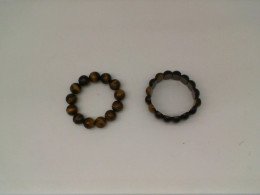Set of 2 Burnt Brown Beaded Bracelet 