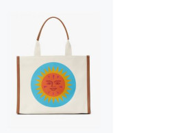 KATE SPADE NEW YORK ALEXANDER GIRARD X KATE SPADE SUN PRINTED CANVAS LARGE TOTE KB935 MULTI 