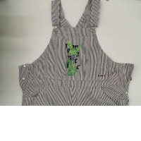 White long overalls with black stripes 