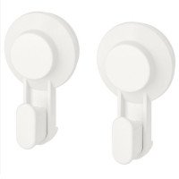 Set of 6 Ikea TISKEN Hook with Suction Cup, White 