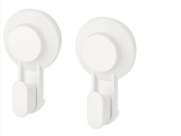Set of 6 Ikea TISKEN Hook with Suction Cup, White 