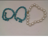Set of 3 Light blue and white bead necklace Set of 3 Light blue and white bead necklace