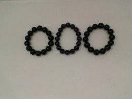 Set of 3 Blue and black beaded bracelet 