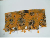 Yellow shawl with floral pattern