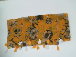 Yellow shawl with floral pattern