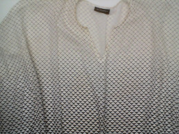 White long dress with black pattern 