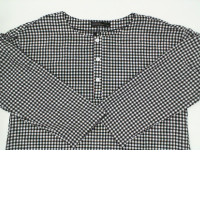 Women's long-sleeved round neck long dress, black and white 