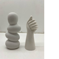Set of 2 White vase 