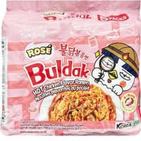 Samyang Hot Chicken ROSE Flavour Buldak Ramen Noodles - ROSE 140g (Pack of 5)