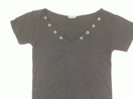 Women's Black Wide V-Neck Top 