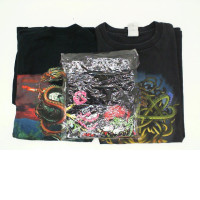 Set of 3 Black round neck t-shirt with pattern Set of 3 Black round neck t-shirt with pattern