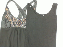 Set of 2Women's black sleeveless long dress