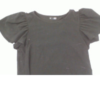 Women's Black Wide Short Sleeve Round Neck T-Shirt 