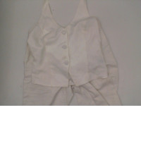 Set of Women's white tank top and white denim shorts Set of Women's white tank top and white denim shorts