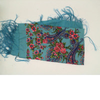 Purple scarf with floral pattern 