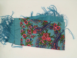 Purple scarf with floral pattern 